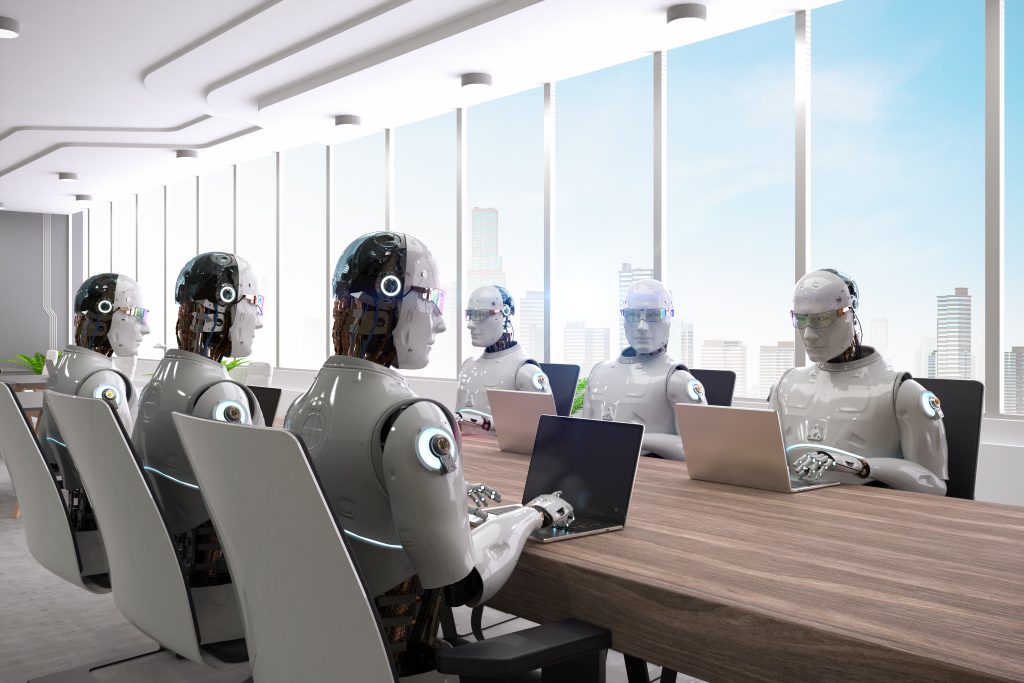 automation-worker-concept-with-3d-rendering-ai-robot-working-smart-office-1024x683