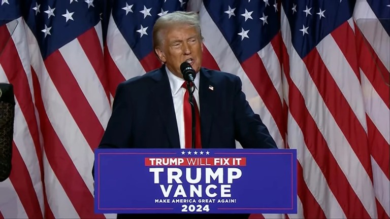 Donald Trump speaks after winning the 2024 Presidential Election