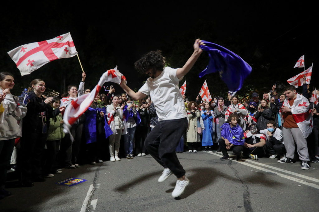 Protest against a bill on "foreign agents" in Tbilisi