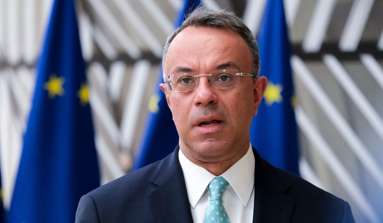 Greek,Finance,Minister,Christos,Staikouras,During,A,Meeting,Of,Eurogroup